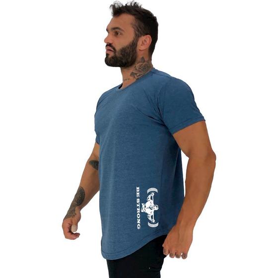 Imagem de Camiseta Longline Masculina MXD Conceito Estampa Lateral Be Strong