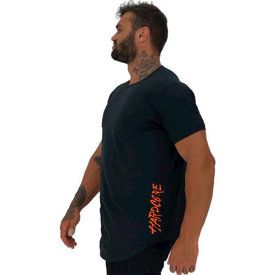 Imagem de Camiseta Longline Masculina MXD Conceito Estampa Lateral Hardcore Laranja