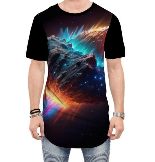 Imagem de Camiseta Longline Meteoro Neon Espaço Estrelas Cometa 3