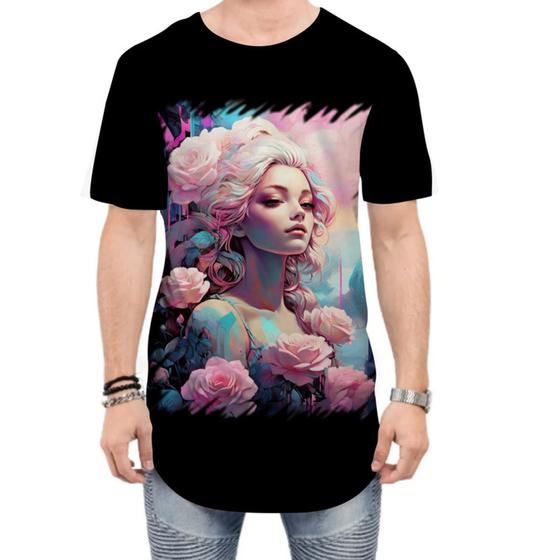 Imagem de Camiseta Longline Mulher de Rosas Paixão 1