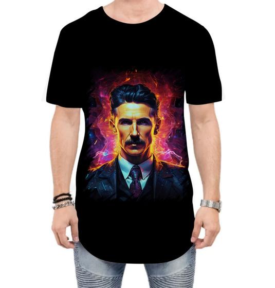 Imagem de Camiseta Longline Nikola Tesla Físico Inventor Eletrecidade 4