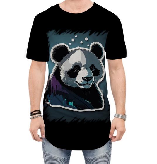 Imagem de Camiseta Longline Panda Com Roupa Estilosa 4