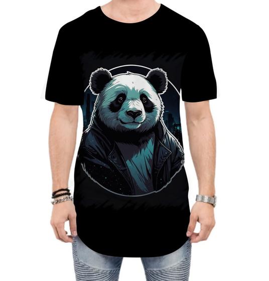 Imagem de Camiseta Longline Panda Com Roupa Estilosa 6