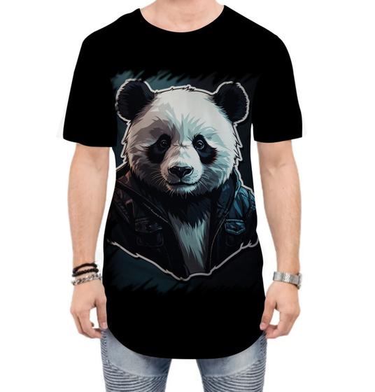 Imagem de Camiseta Longline Panda Com Roupa Estilosa 9