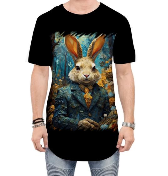 Imagem de Camiseta Longline Páscoa Coelhinho Traços Van Gogh 8