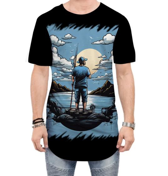 Imagem de Camiseta Longline Pesca Esportiva Peixes Azul Paz 7