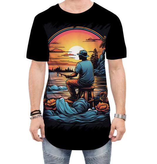 Imagem de Camiseta Longline Pesca Esportiva Pôr do Sol Peixes 15