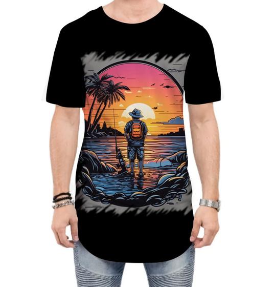 Imagem de Camiseta Longline Pesca Esportiva Pôr do Sol Peixes 8