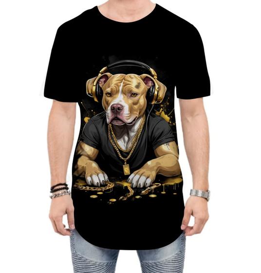 Imagem de Camiseta Longline Pitbull com Headphones 10