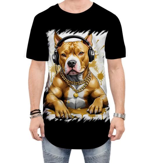 Imagem de Camiseta Longline Pitbull com Headphones 4