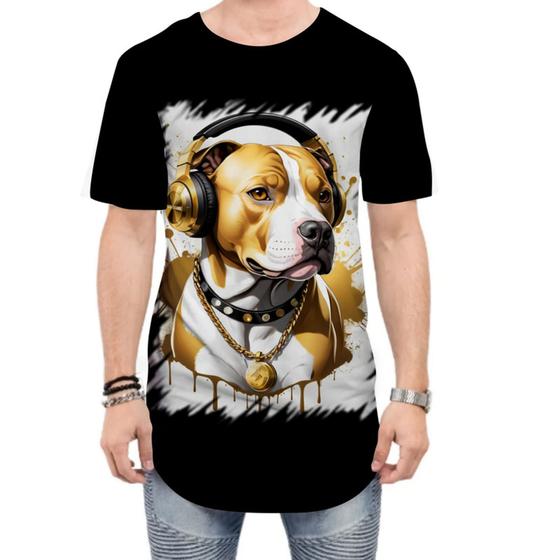 Imagem de Camiseta Longline Pitbull com Headphones 6