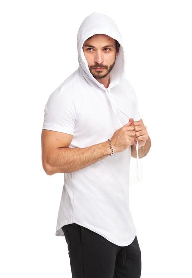 Imagem de Camiseta Longline Plus Size Manga Curta com Capuz Wooks C14plusn
