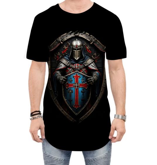 Imagem de Camiseta Longline Templário Medieval Cruzadas 6