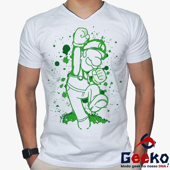 Imagem de Camiseta Luigi 100% Algodão Mario Bros Geeko