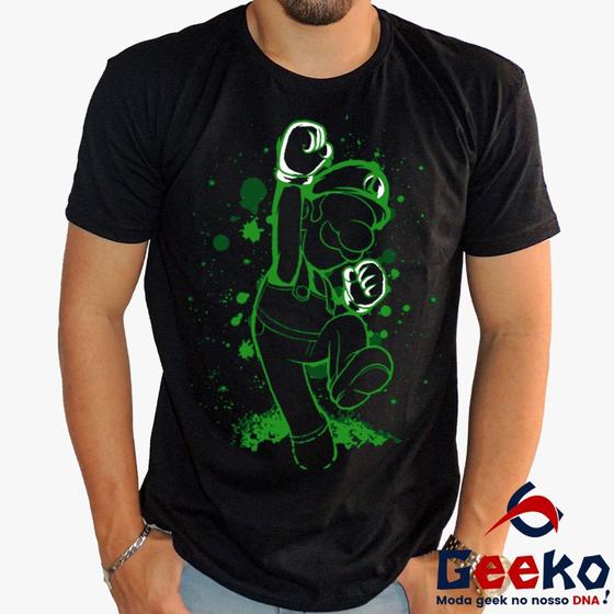 Imagem de Camiseta Luigi 100% Algodão Super Mario Bros Geeko