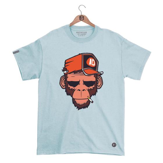 Imagem de Camiseta Máfia club Gola Redonda Estampa MONKEY Streetwear fio 30.1 Penteado.