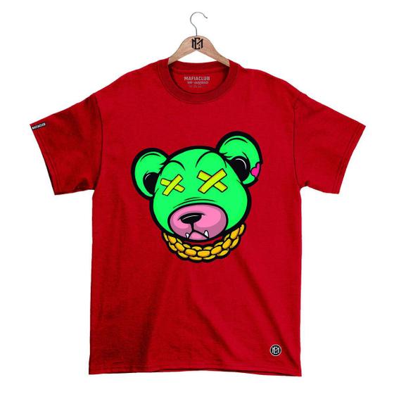 Imagem de Camiseta Máfia club Gola Redonda Estampa URSO XX 3 Streetwear fio 30.1 Penteado.