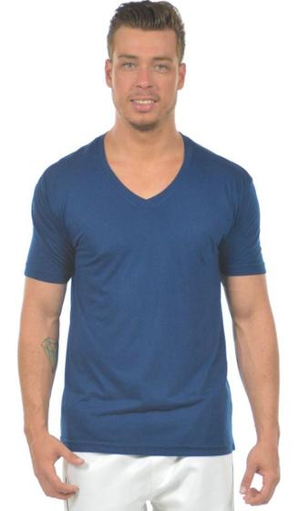Imagem de Camiseta Malha Fria Gola V Camisa Pv Poliéster Com Viscose