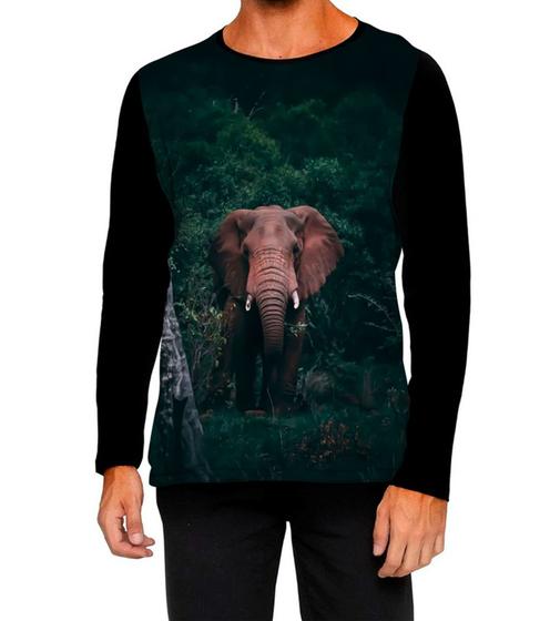 Imagem de Camiseta Manga Comprida Ads Elefante Mamute África Animais 12