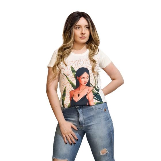 Imagem de Camiseta Manga Curta Crepe Estampa Tank Top Girl