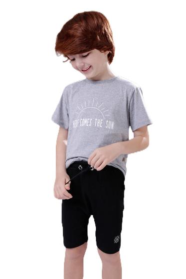 Imagem de Camiseta Manga Curta Here Cinza Le Marques Infantil Menino Tamanho M