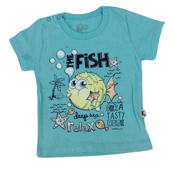 Imagem de Camiseta manga curta infantil masc Kiko e kika peixinho