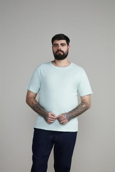 Imagem de Camiseta Manga Curta Malha Básica Slim Fit - Azul Acqua