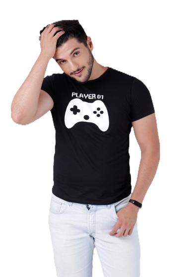 Imagem de Camiseta Manga Curta Preta Player01 Le Marques Adulto Unissex Tamanho M