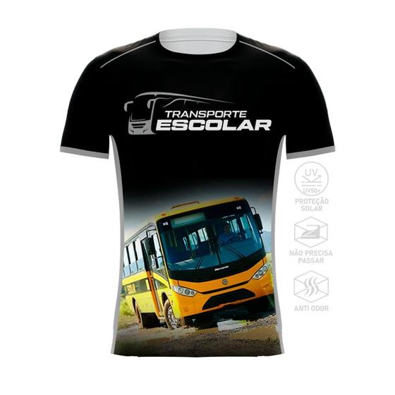 Imagem de Camiseta Manga Curta Profissões Motorista Transporte Escolar