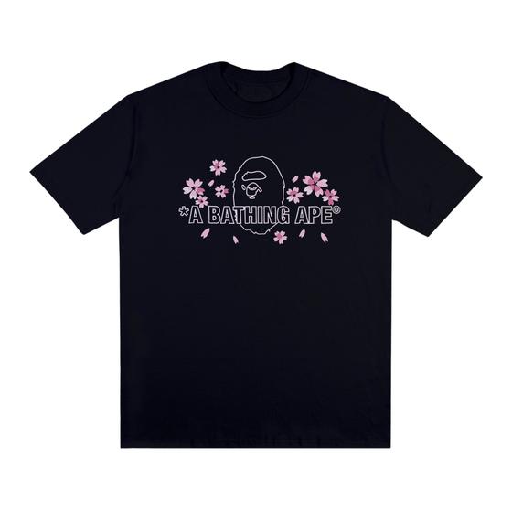 Imagem de Camiseta Manga Curta Unissex Camisa Estampada Abape Sakura 100% Algodão Basic Streetwear