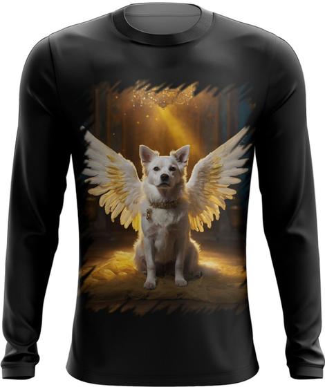 Imagem de Camiseta Manga Longa Anjo Canino Cão Angelical 3