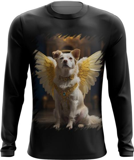 Imagem de Camiseta Manga Longa Anjo Canino Cão Angelical 5