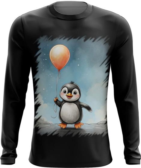 Imagem de Camiseta Manga Longa Bebê Pinguim com Balões Crianças 5