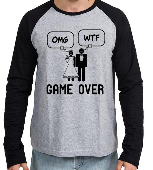 Imagem de Camiseta Manga Longa blusa Casamento Game Over