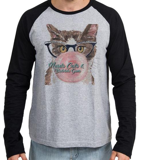 Imagem de Camiseta Manga Longa blusa Gatos bubble gum