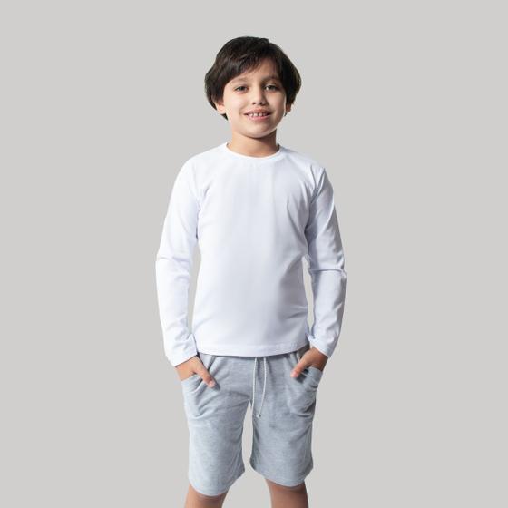 Imagem de Camiseta Manga Longa Blusa Infantil 100% Algodão