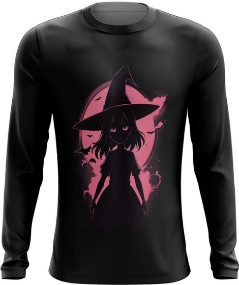 Imagem de Camiseta Manga Longa Bruxa Halloween Rosa 7