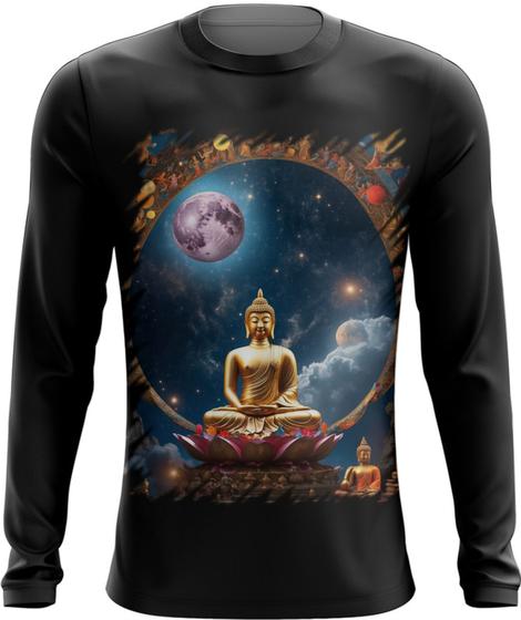 Imagem de Camiseta Manga Longa Buda Universo Lótus Imortalidade 7