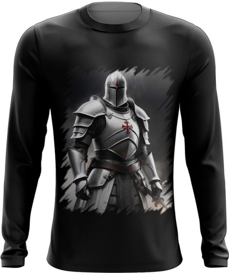 Imagem de Camiseta Manga Longa Cavaleiro Templário Cruzadas Paladino 12