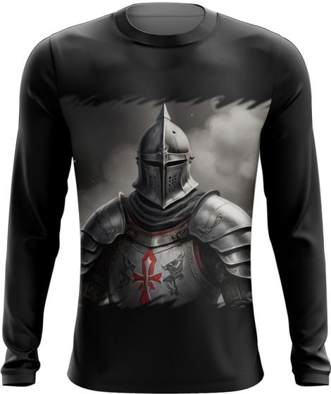 Imagem de Camiseta Manga Longa Cavaleiro Templário Cruzadas Paladino 4