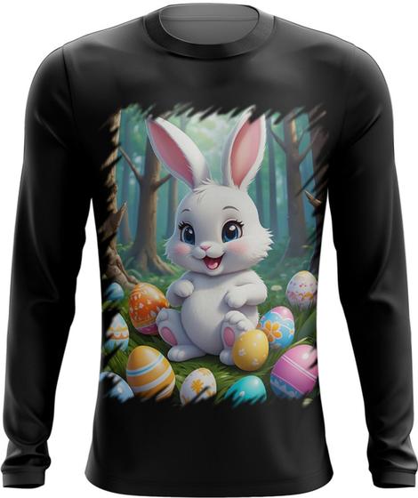 Imagem de Camiseta Manga Longa Coelhinho da Páscoa Traço Infantil 12