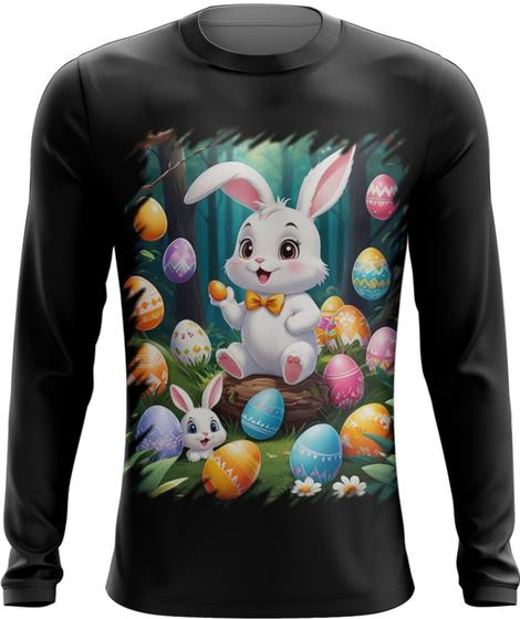 Imagem de Camiseta Manga Longa Coelhinho da Páscoa Traço Infantil 14