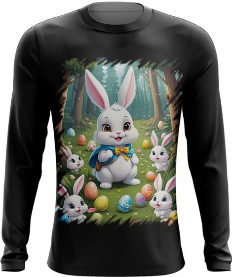 Imagem de Camiseta Manga Longa Coelhinho da Páscoa Traço Infantil 6