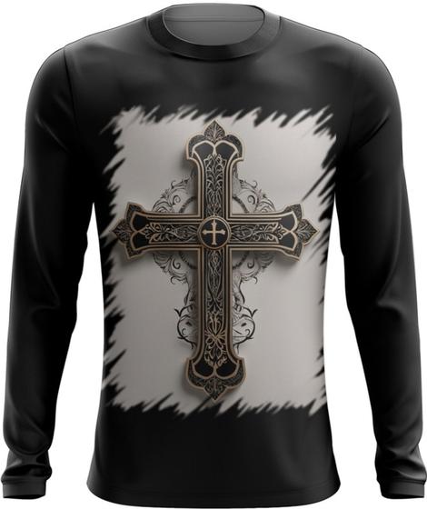Imagem de Camiseta Manga Longa da Cruz de Jesus Igreja Fé 2