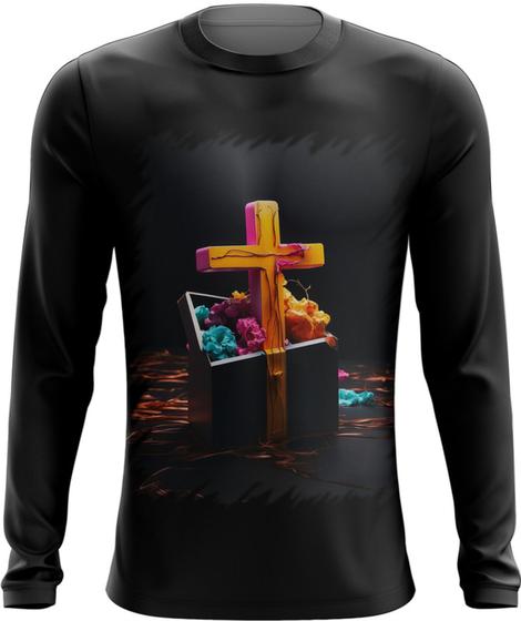 Imagem de Camiseta Manga Longa da Cruz de Jesus Igreja Fé 50