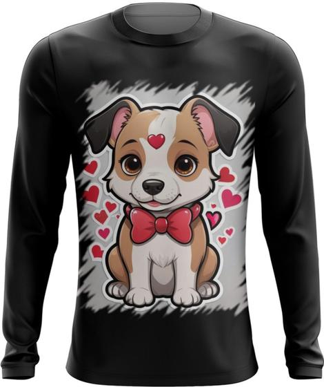 Imagem de Camiseta Manga Longa Dia dos Namorados Cachorrinho 20