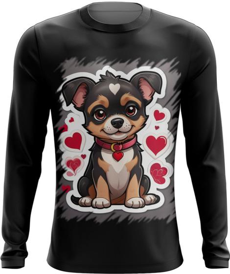 Imagem de Camiseta Manga Longa Dia dos Namorados Cachorrinho 9