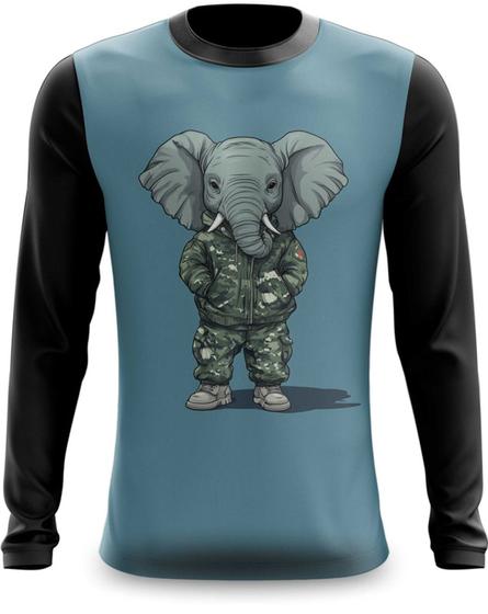 Imagem de Camiseta Manga Longa Elefante Soldado Rússia e Ucrânia