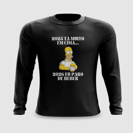 Imagem de Camiseta Manga Longa Homer Simpson Carnaval Meme