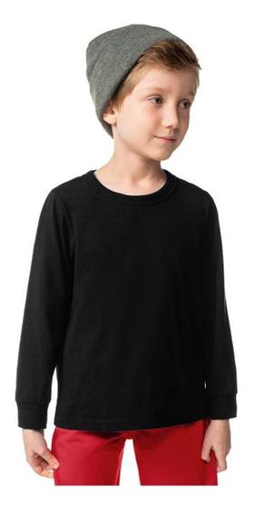 Imagem de Camiseta Manga Longa Infantil Inverno Camisa Blusa Escolar